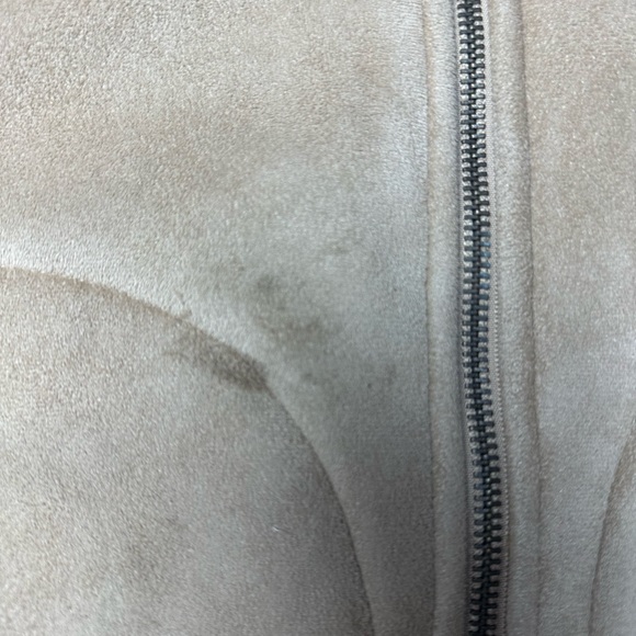 Aeropostale Quality Outerwear Women's XL Tan Sherpa lined Faux Suede Vintage Y2K - Picture 2 of 7